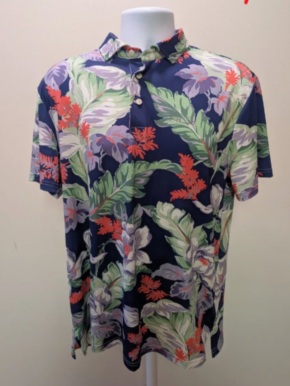 RLX Ralph Lauren Tropical Leaf Print Polo